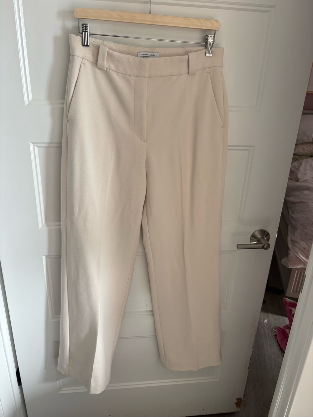 & Other Stories Wide-Leg Trousers in Light Beige